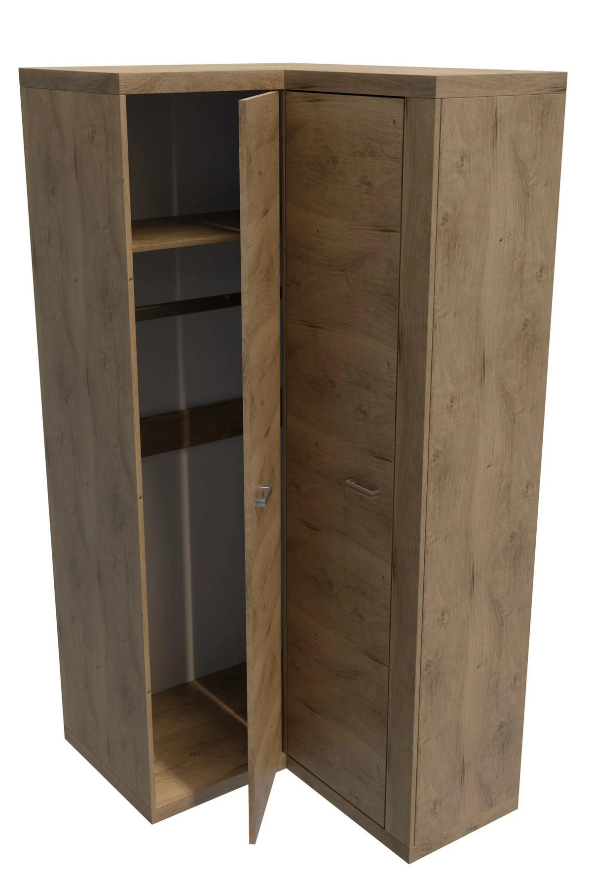 KLEIDERSCHRANK NATURAL N-14 - Eichefarben, Holzwerkstoff (87/200/109cm) - Meblini