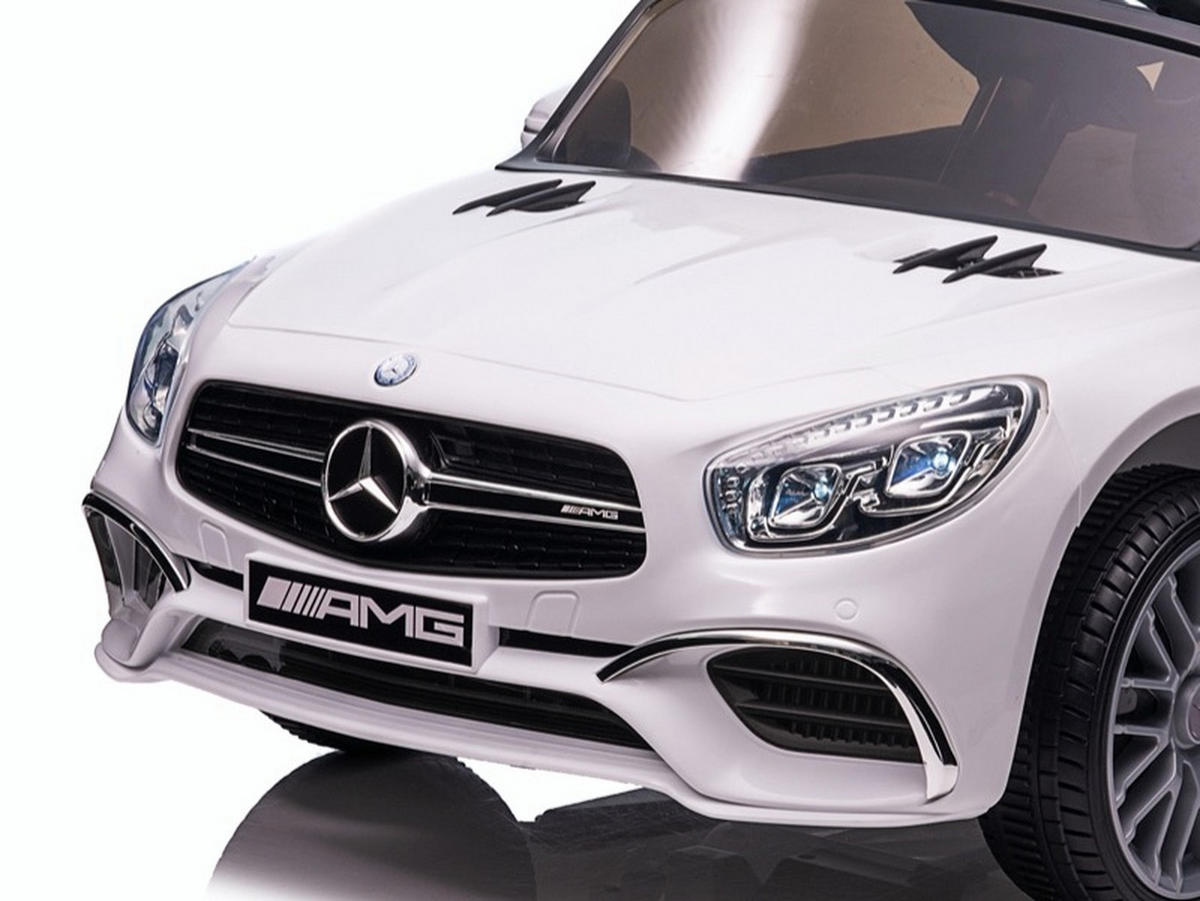 KINDER ELEKTROAUTO Mercedes SL 65 AMG weiß - Weiß, Kunststoff (108/63/46cm) - TPFLiving