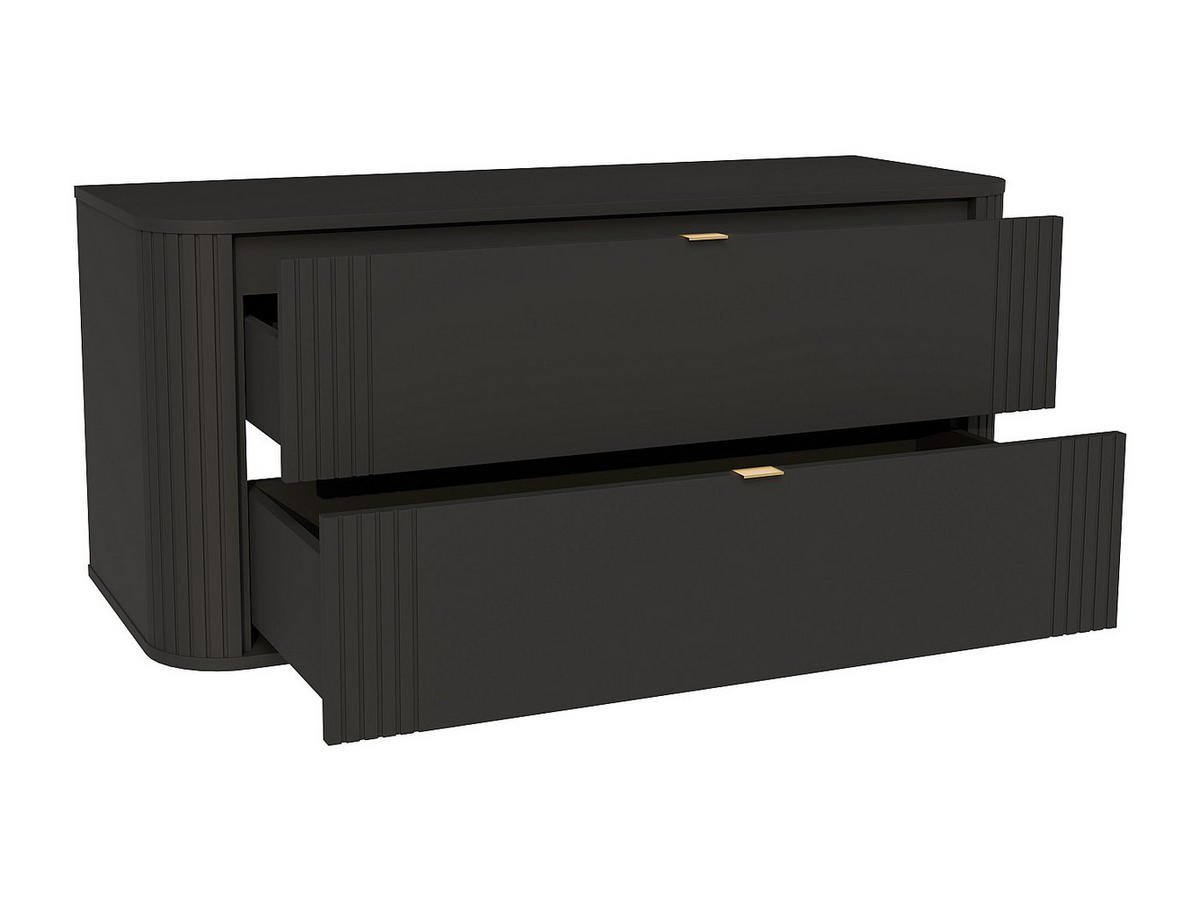 WASCHBECKENUNTERSCHRANK - 120 x 46 - holz - schwarz Filor - Schwarz, Holz (120/57/46cm) - Vente-Unique