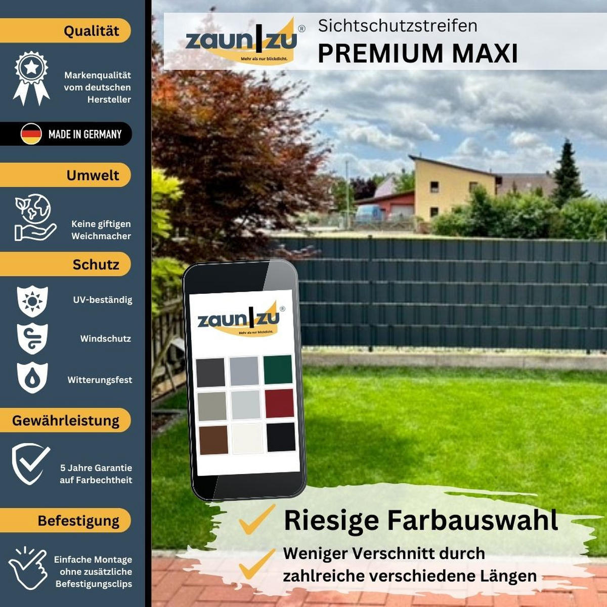 SICHTSCHUTZSTREIFEN Premium Maxi für Doppelstabmatten 24cm hoch Bordeauxrot 26m - Bordeaux, Kunststoff (2600/24cm) - ZAUN|ZU