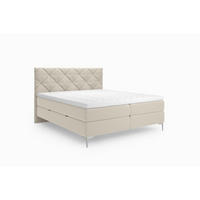 BOXSPRINGBETT Anmut 160x200 cm – Beige, mit Bettkasten und Kaltschaum-Topper - Beige, Textil (160/200cm)