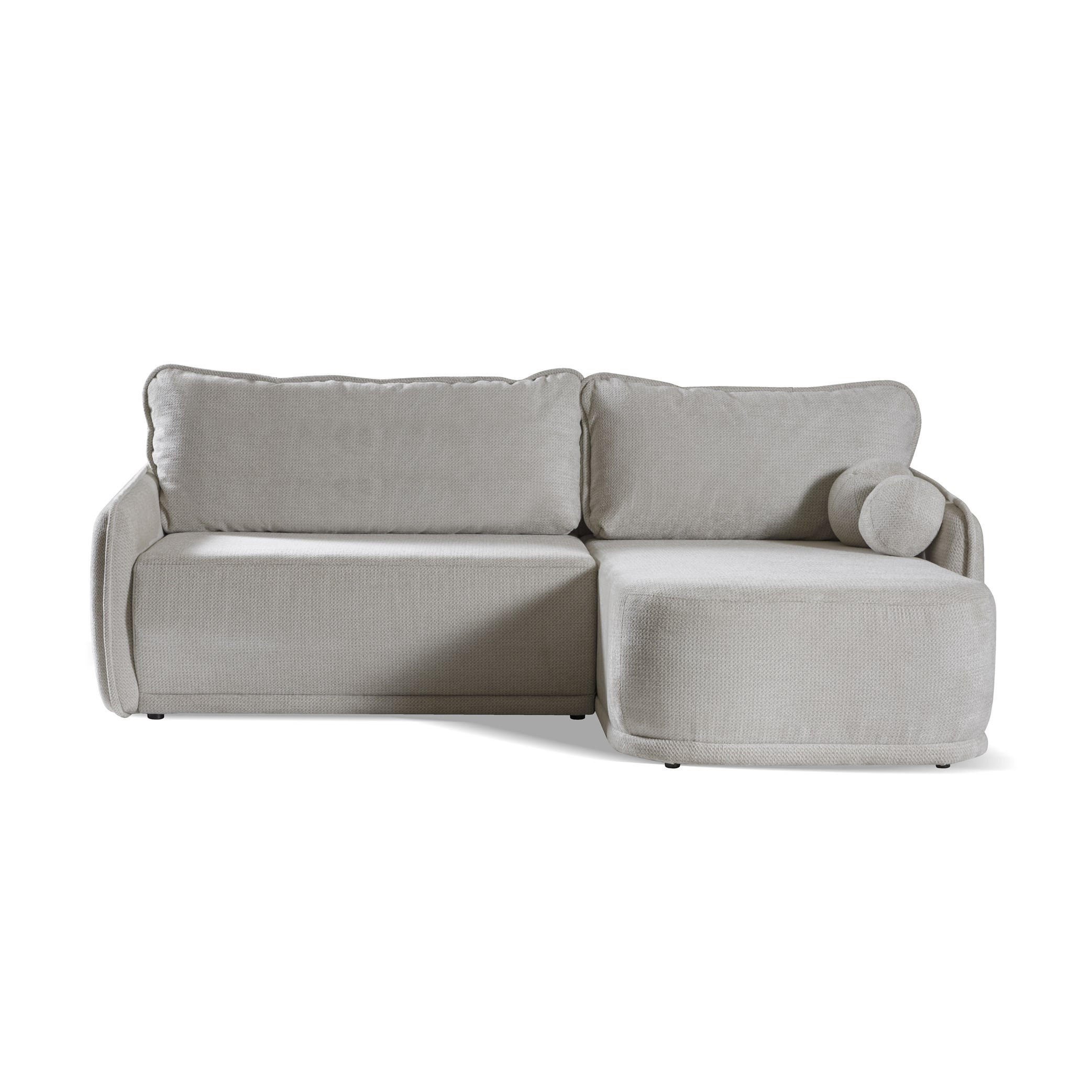ECKSOFA Cloud Hellgrau, mit Schlaffunktion - Hellgrau, Textil (240/167cm) - Bettso