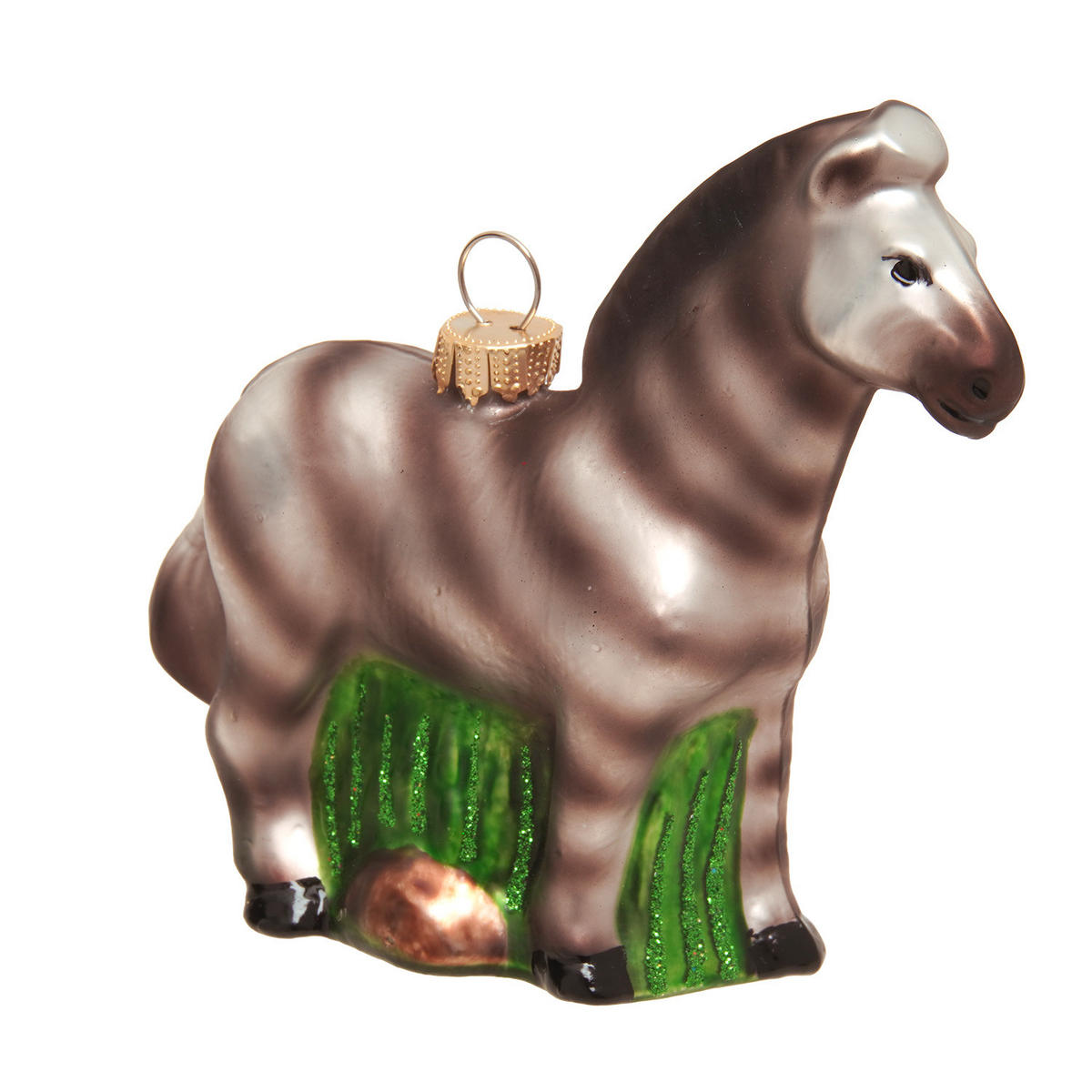 CHRISTBAUMSCHMUCK Zebra Mehrfarbig 10cm (Glas / 1 Stk.) - Multicolor, Glas (6/10/6cm) - Krebs Glas Lauscha