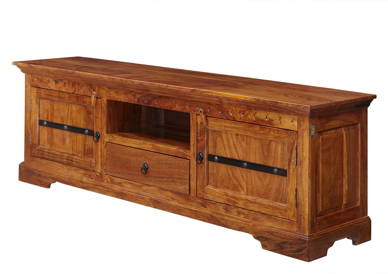 TV-BOARD Akazie 170x40x55 honig lackiert OXFORD #0324 - Braun, Holz (170/55/40cm) - Massivmoebel24