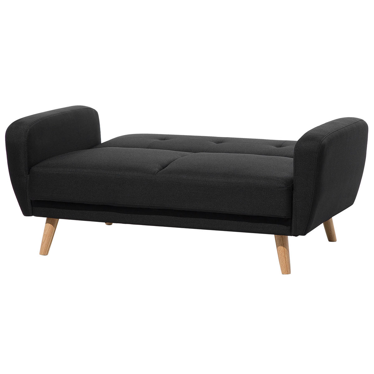 2-SITZER-SCHLAFSOFA Polyester Schwarz Florli - Schwarz, Textil (155/82/85cm) - Beliani