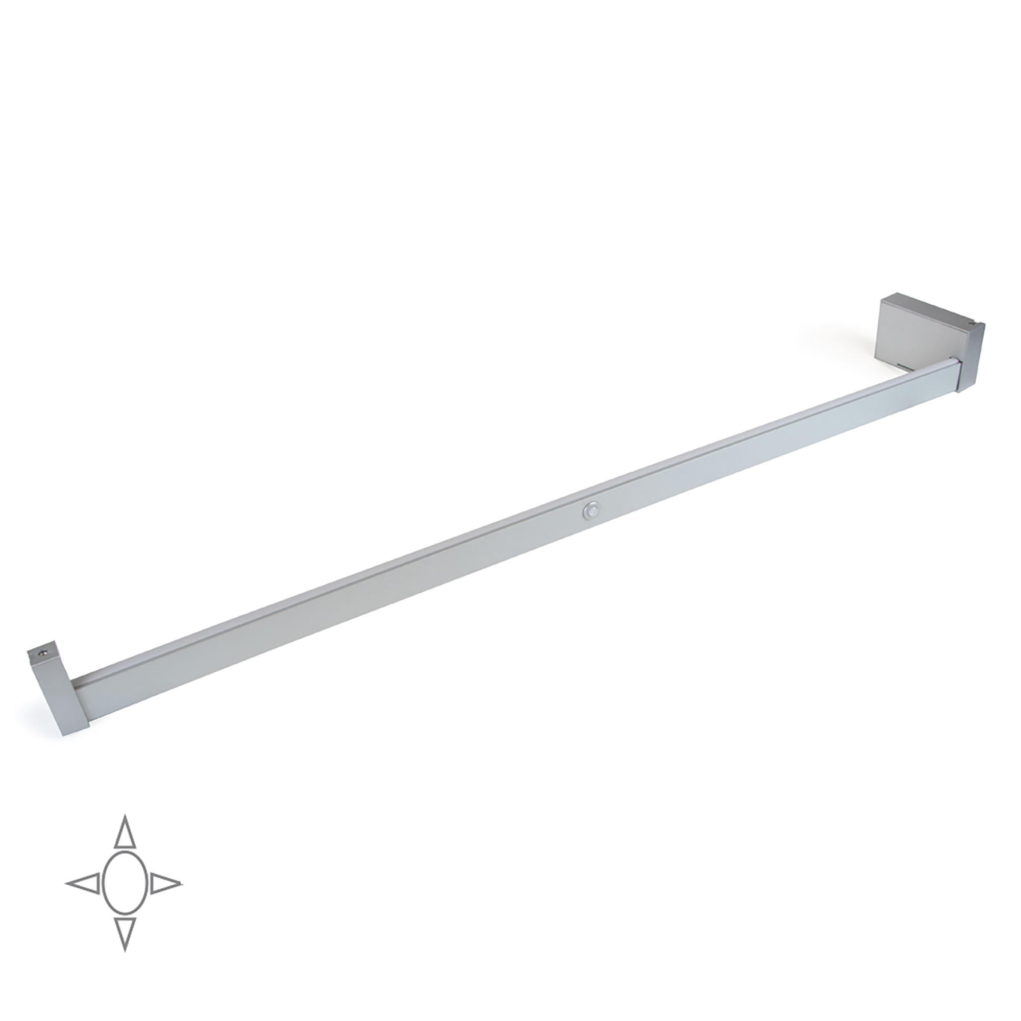 GARDEROBENSTANGE mit LED-Licht Castor, mit abnehmbarer Batterie und Bewegungssensor, L1.158mm, Kunststoff und Aluminium, Metallisch grau - Dunkelgrau, Kunststoff (10.5/7/115.8cm) - EMUCA