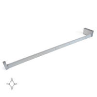 GARDEROBENSTANGE mit LED-Licht Castor, mit abnehmbarer Batterie und Bewegungssensor, L1.158mm, Kunststoff und Aluminium, Metallisch grau - Dunkelgrau, Kunststoff (7/4/128cm) - EMUCA