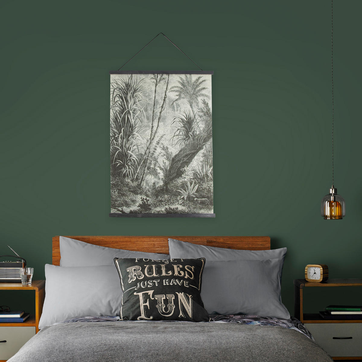 POSTER Dschungel Amazonas - 60x80cm - Schwarz/Weiß, Holz/Textil (60/80/60cm) - Art for the Home