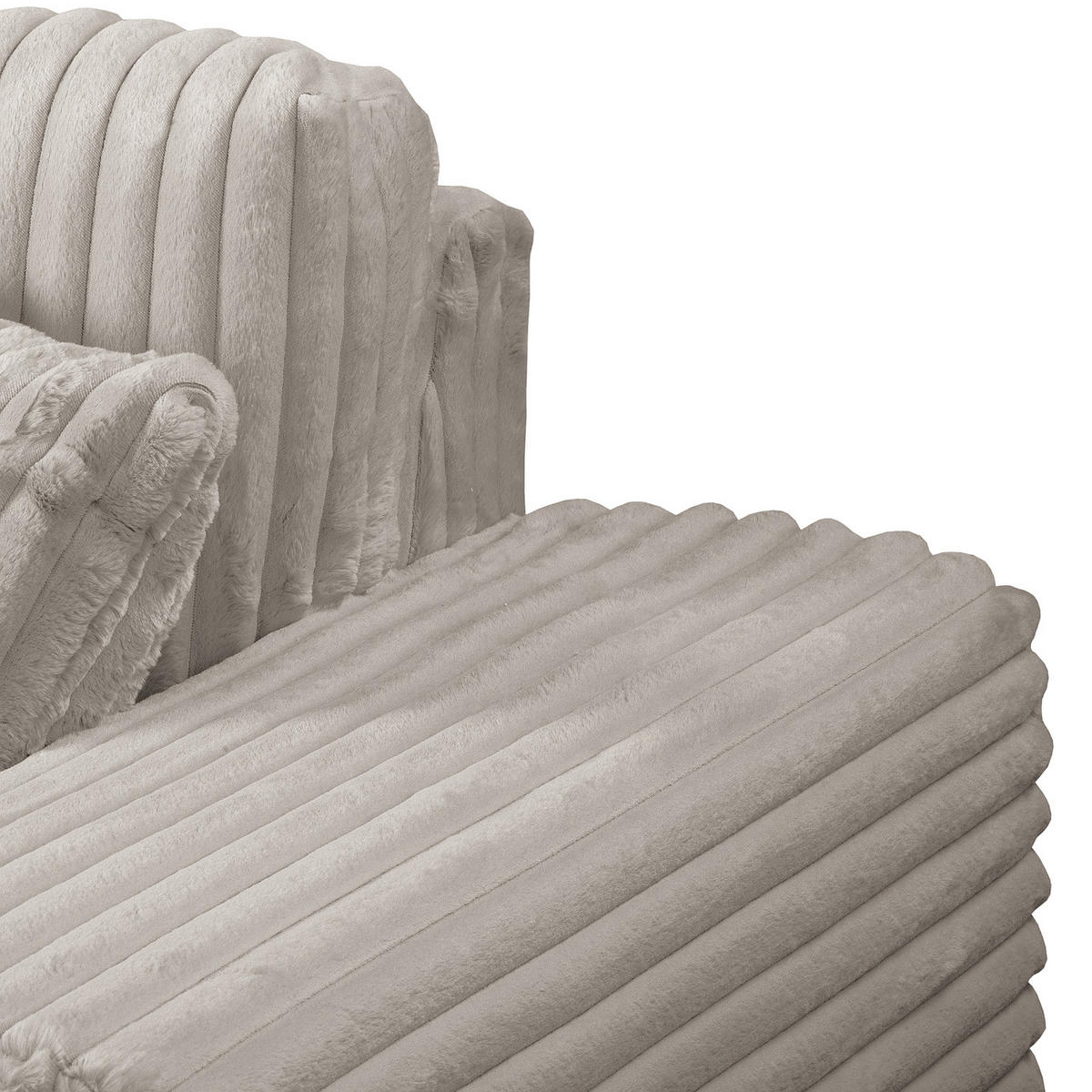 BIGSOFA - Schwarz/Grau, Kunststoff/Textil (237/79/144cm) - home24