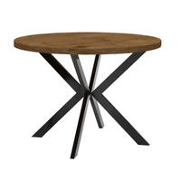 ESSTISCH ENDIK, Durchmesser: 100 / 200 cm, Farbe: Eiche Lefkas / Schwarz - Dunkelbraun/Schwarz, Holz (200/100/77cm) - Dekori_Interiors