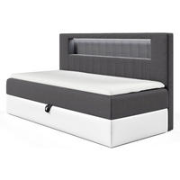 KINDERBETT GARETH 2 - Dunkelgrau/Weiß, Holzwerkstoff (91/201cm) - Meblini