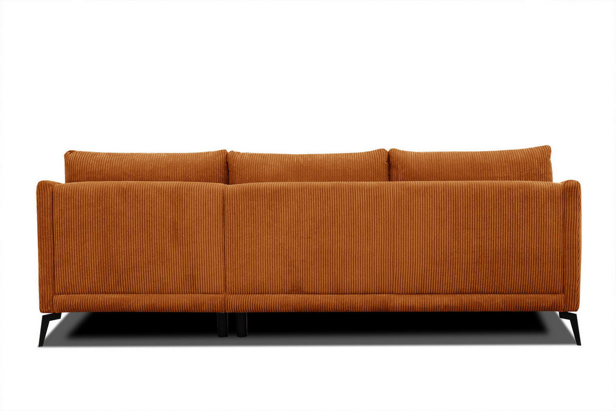 ECKSOFA VILT 4-Sitzer, orange - Schwarz/Orange, Holzwerkstoff/Textil (255/156cm) - Courtois Laville