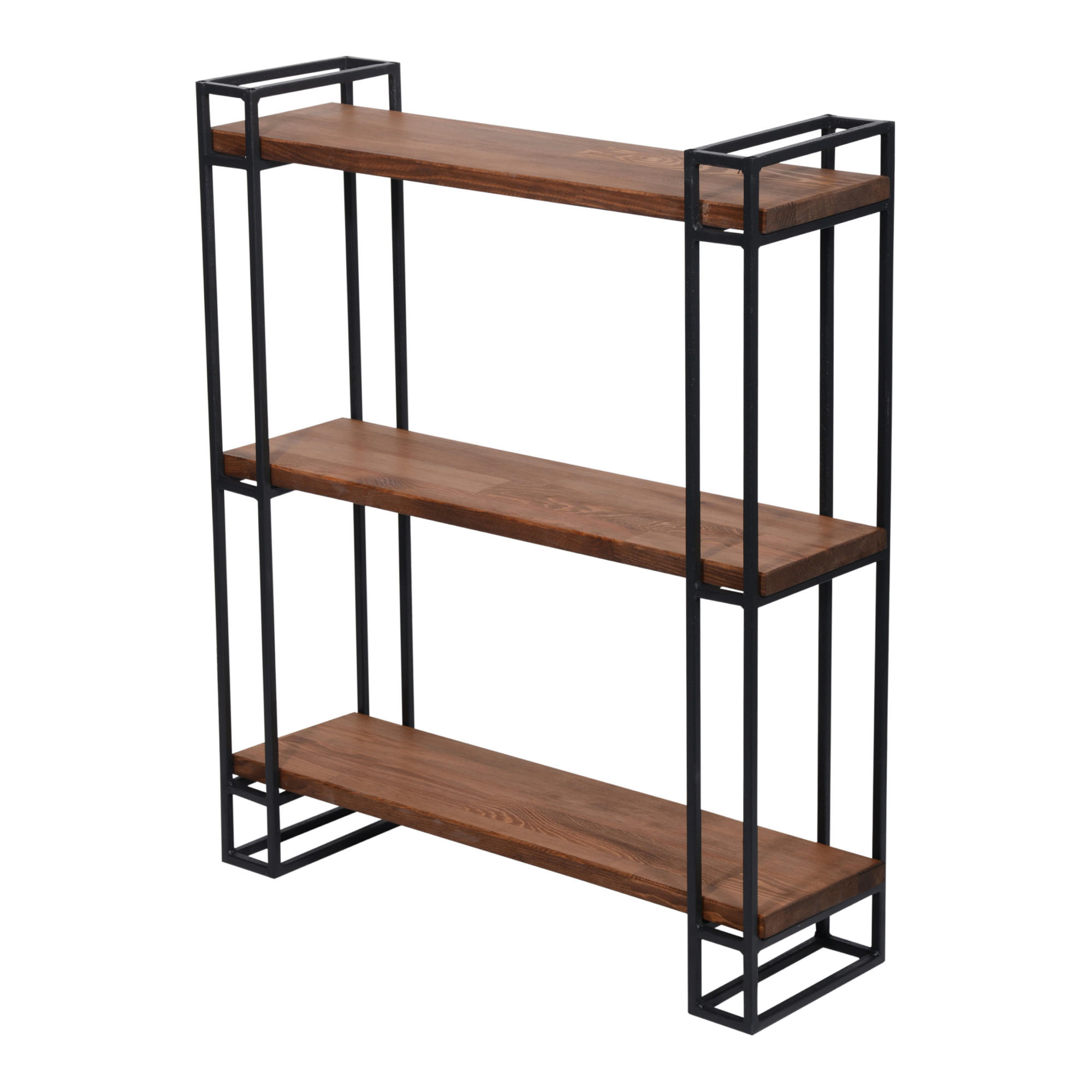 WANDREGAL Falster - Dunkelbraun, Holz/Metall (60/77/20cm) - [en.casa]