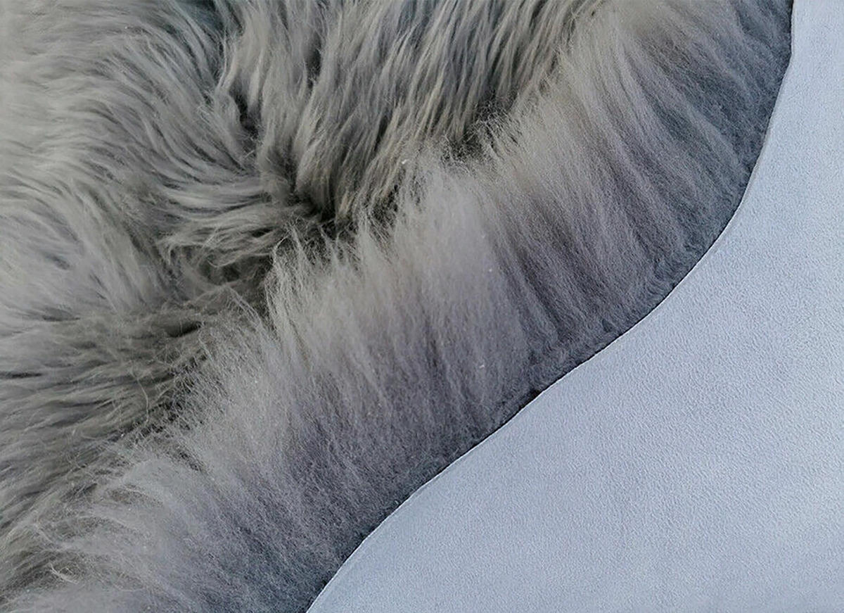 LAMMFELL Öko bunt gefärbt weich Fell Teppich Grau ca. 110 cm - Grau, Fell (60/110cm) - Provellus