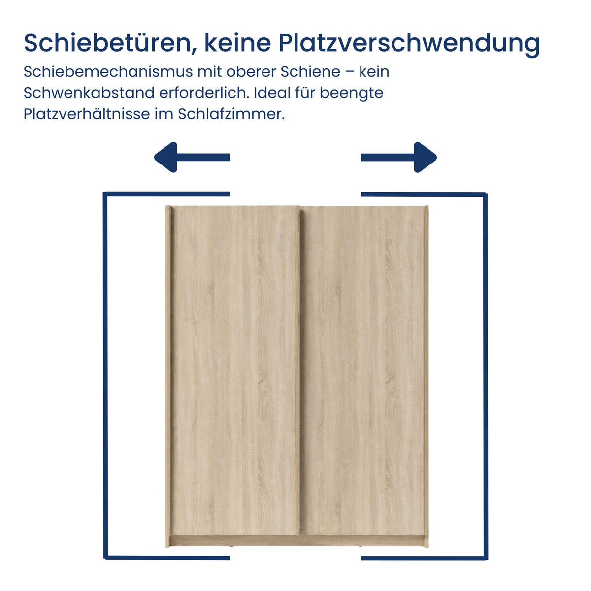 SCHWEBETÜRENSCHRANK 2-Türen 150 cm in Sonoma - Sonoma Eiche, Holzwerkstoff (62/198.5/150.6cm) - Home Collective