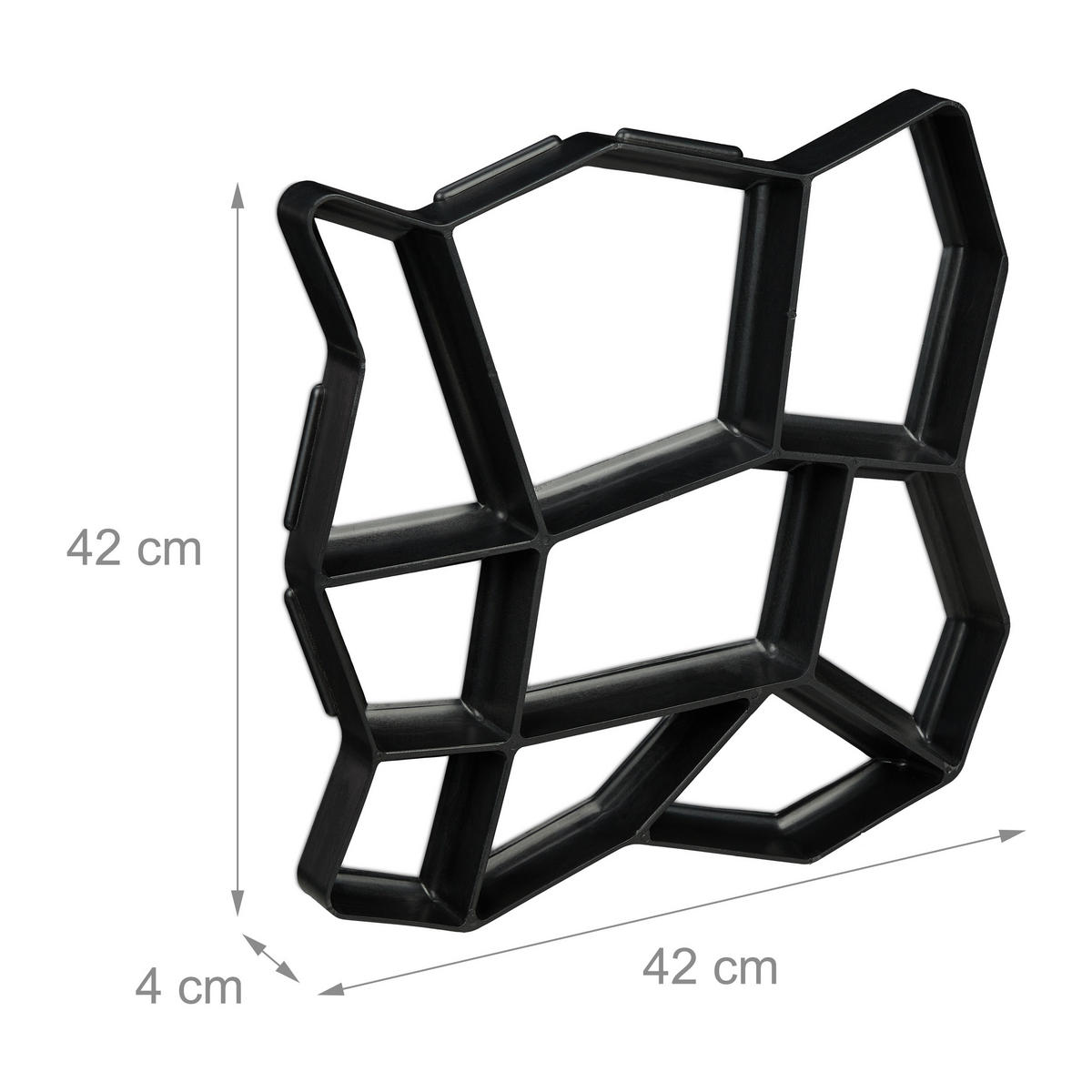 2XGEHWEGFORM - Schwarz, Kunststoff (42/4/42cm) - Relaxdays