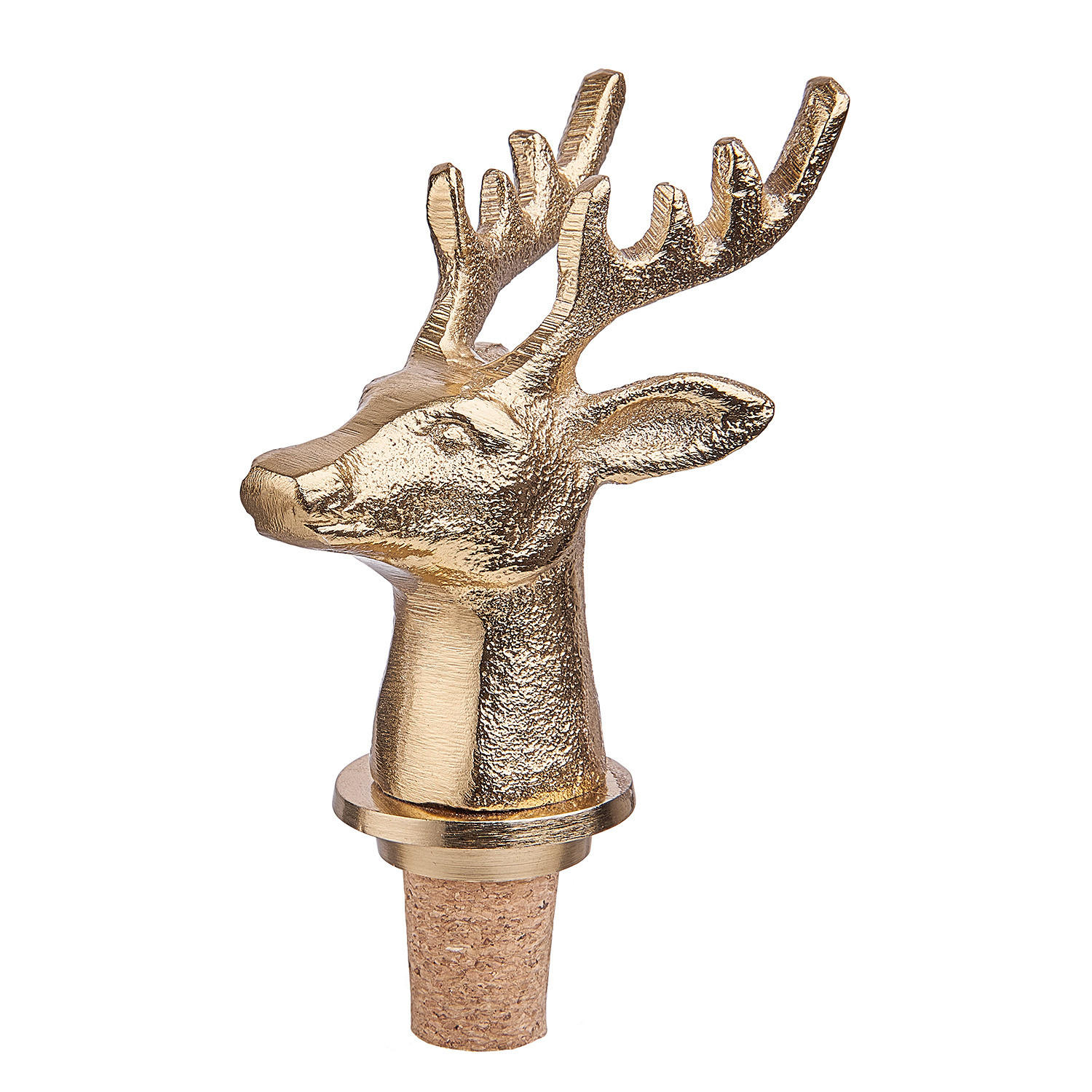 FLASCHENVERSCHLUSS Topper Hirsch - Goldfarben, Metall (4.5/10/4cm) - Butlers