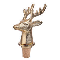 FLASCHENVERSCHLUSS Topper Hirsch - Goldfarben, Metall (4.5/10/4cm) - Butlers
