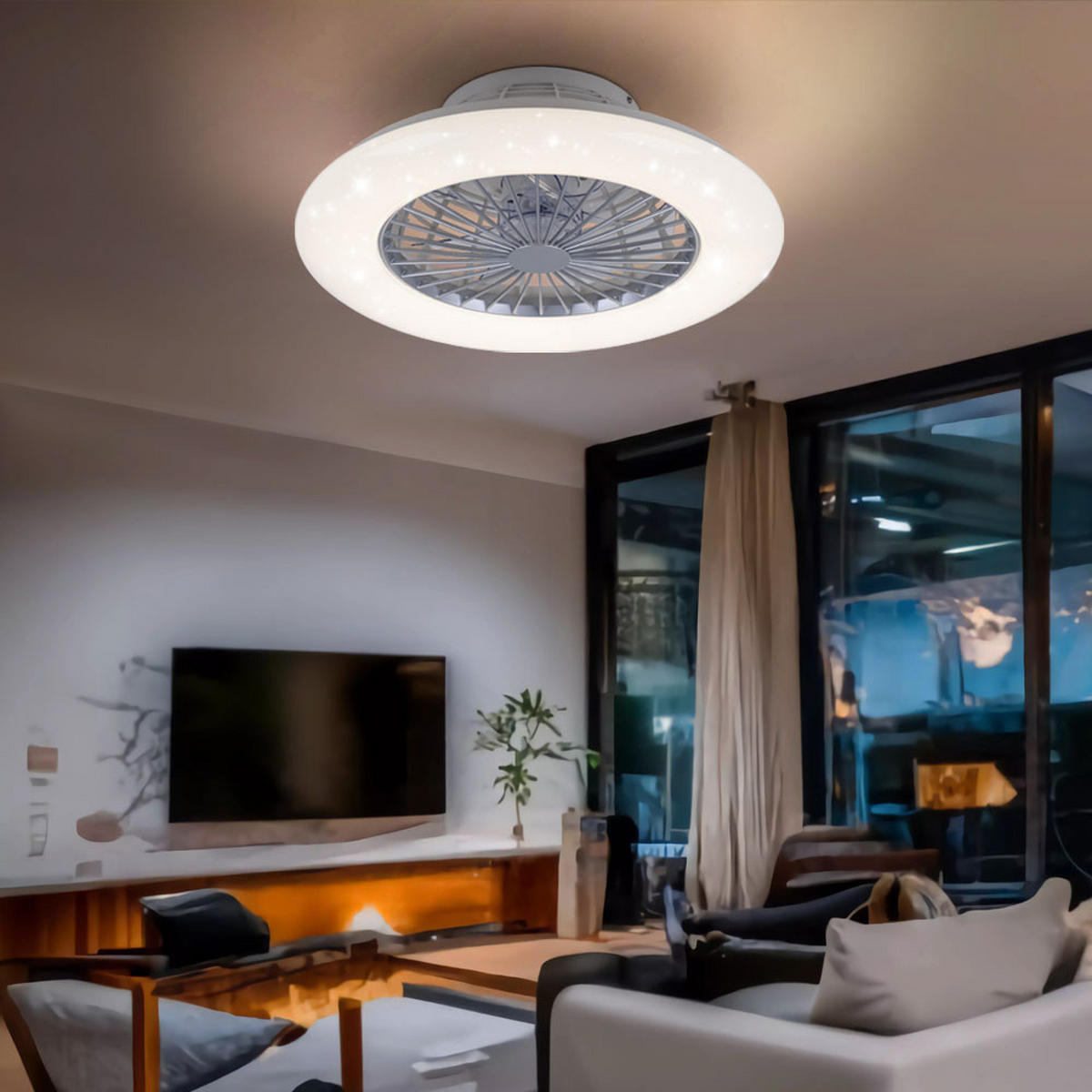 LED DECKENLEUCHTE Metall Weiß - Weiß, Metall (50/50/16.8cm)