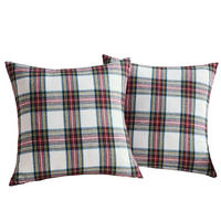 KISSENHÜLLE mit Karomuster – 45 x 45 cm – Rot (2er-Set) - Rot, Textil (45/45cm)