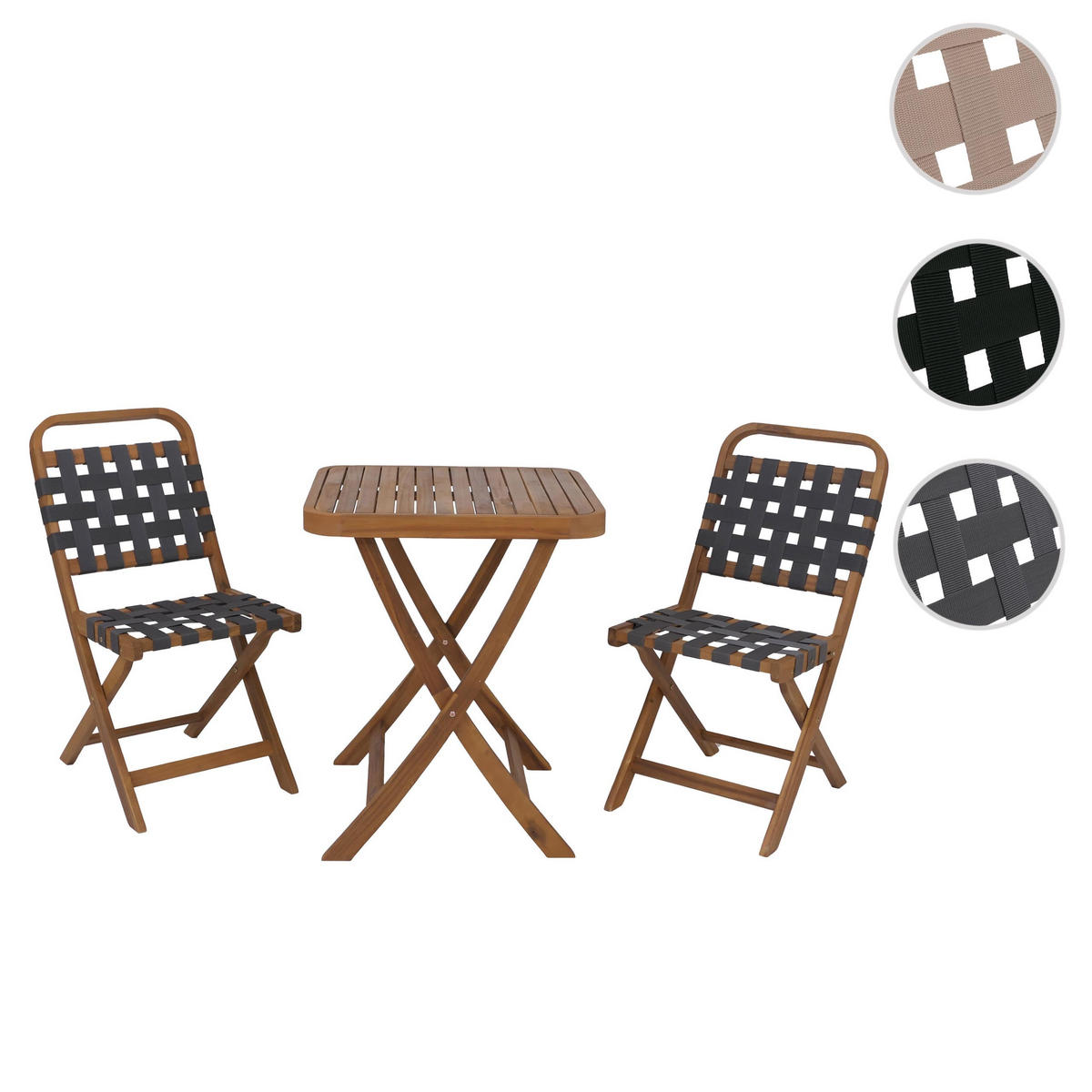 GARTEN-SET 2x Stuhl Natur-Grau - Grau, Holz - PROREGAL