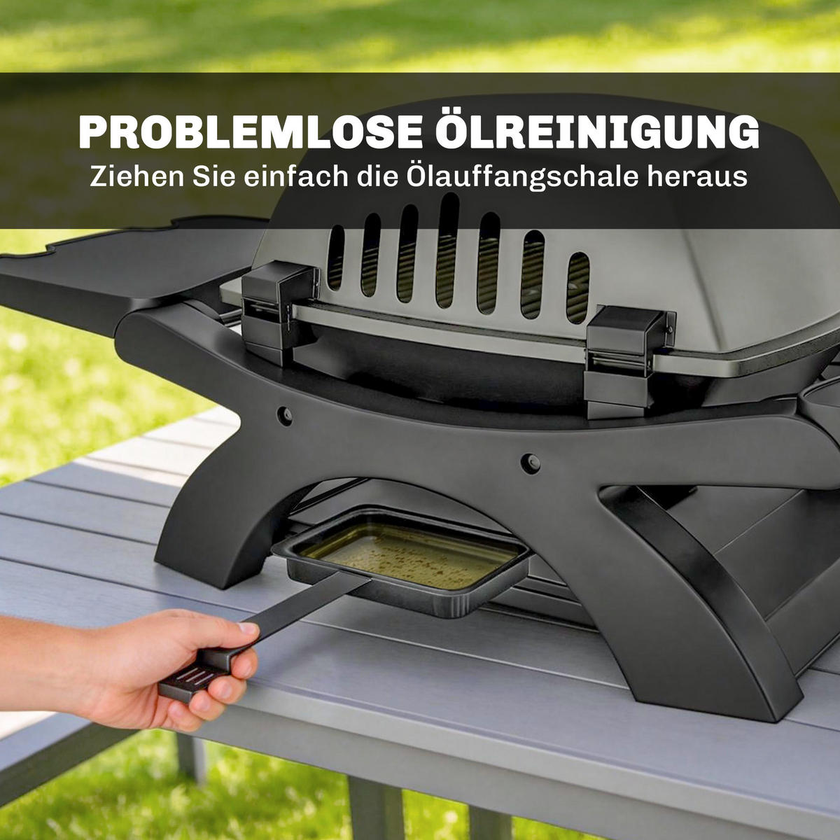 GASGRILL Stahl Schwarz - Schwarz, Kunststoff/Metall (48/38/102cm) - Outsunny