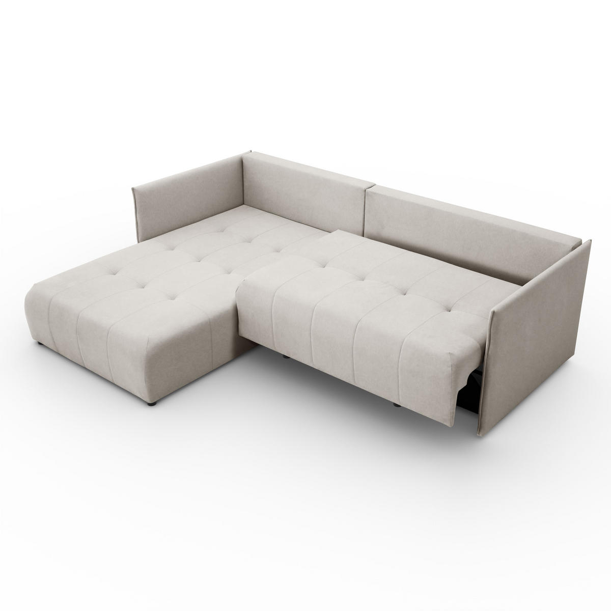ECKSOFA L-Form Hannover stoff Castel Ecru Links - Ecru, Holz (188/246cm) - Kaiser Möbel