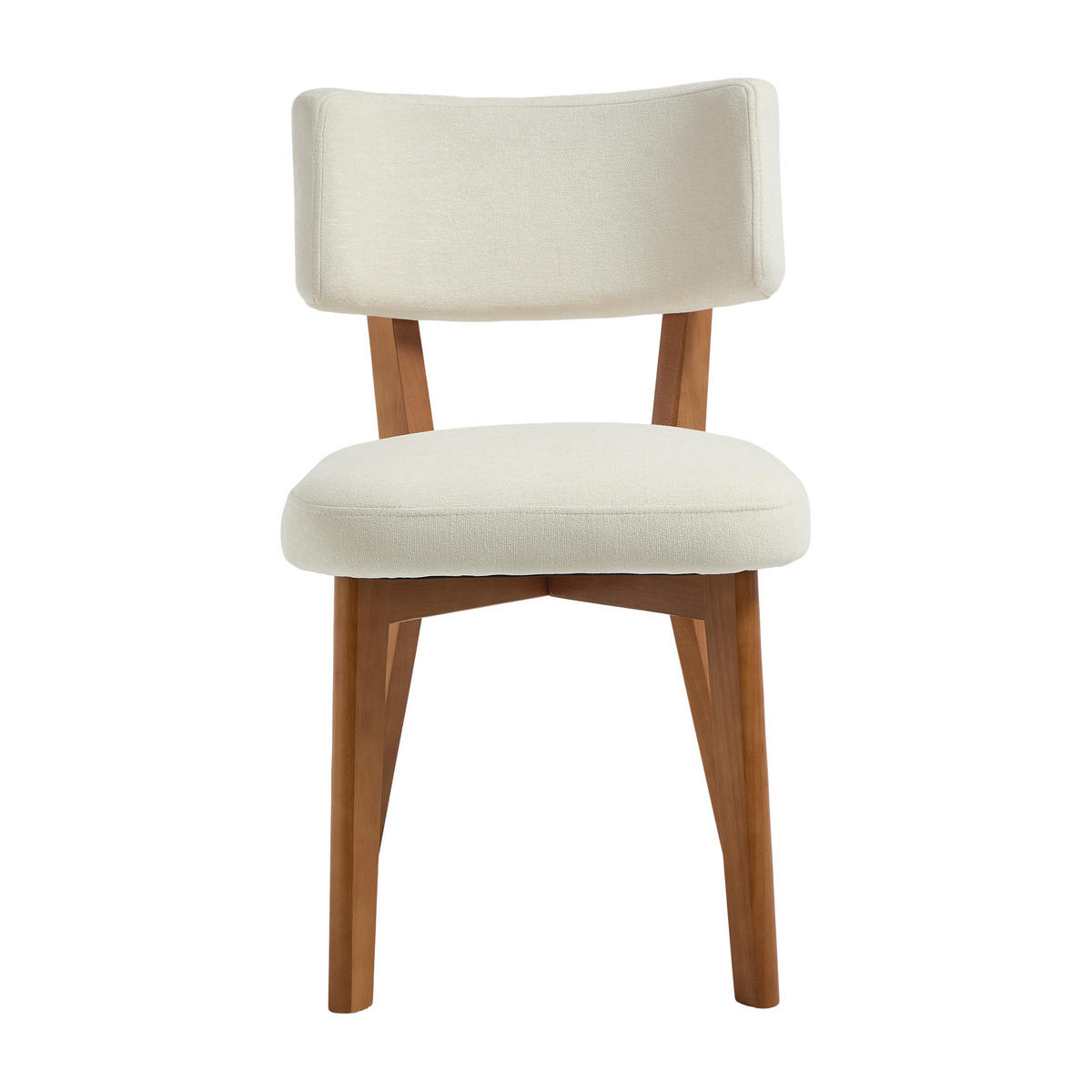 STUHL-SET 2 Stück Mid-Century mit Massivholzbeinen, DE-42268, Beige - Beige, Holz (47/77/54.5cm) - ComfortXL