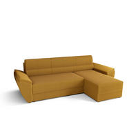 ECKSOFA L REBI L2 Poso 01 Rechts mit Schlaffunktion, Senfton, L-Form - Gelb, Textil (251/140cm)