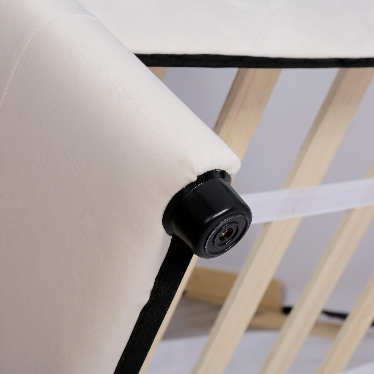 POLSTERBETT 90x200cm Samt, Gepolstertes Bett mit Schublade und verstellbarem Kopfteil - Weiß, Textil (90/200cm) - CASIVA