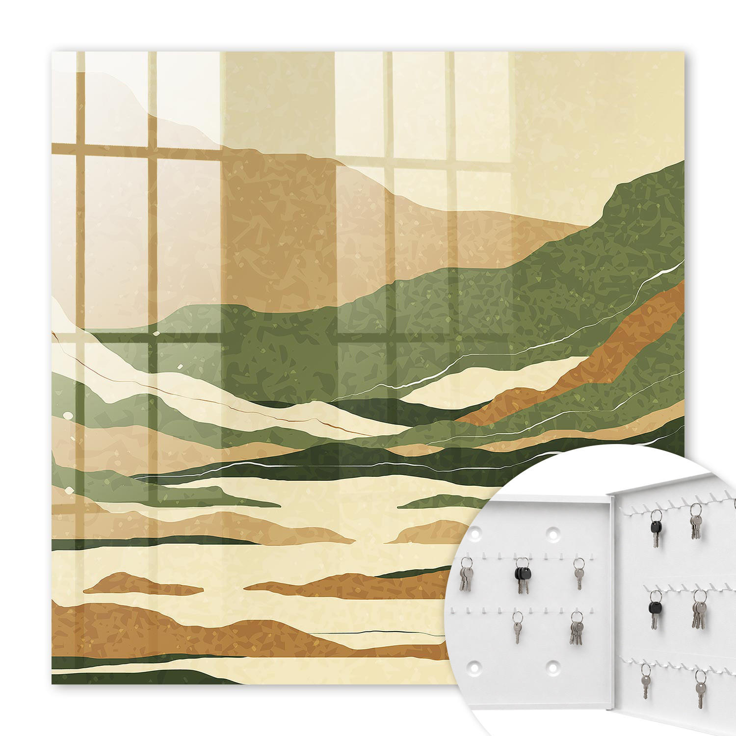 SCHLÜSSELBOX Weiß 30x30 cm – Türöffnung nach rechts - Bergfrieden - Beige, Metall (30/30/5cm) - TULUP
