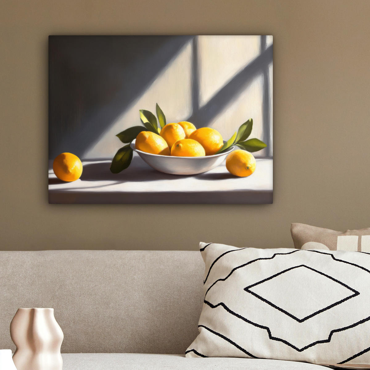 LEINWANDBILD Zitronen - Stilleben - Gelb 40x30 cm - Gelb, Textil (40/30cm) - MuchoWow