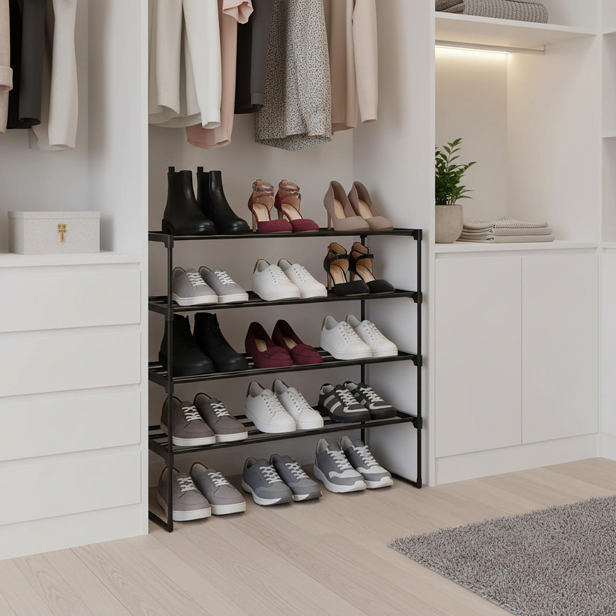 BOTNÍK - černá, kov/plast (68/72/30cm) - Relaxdays