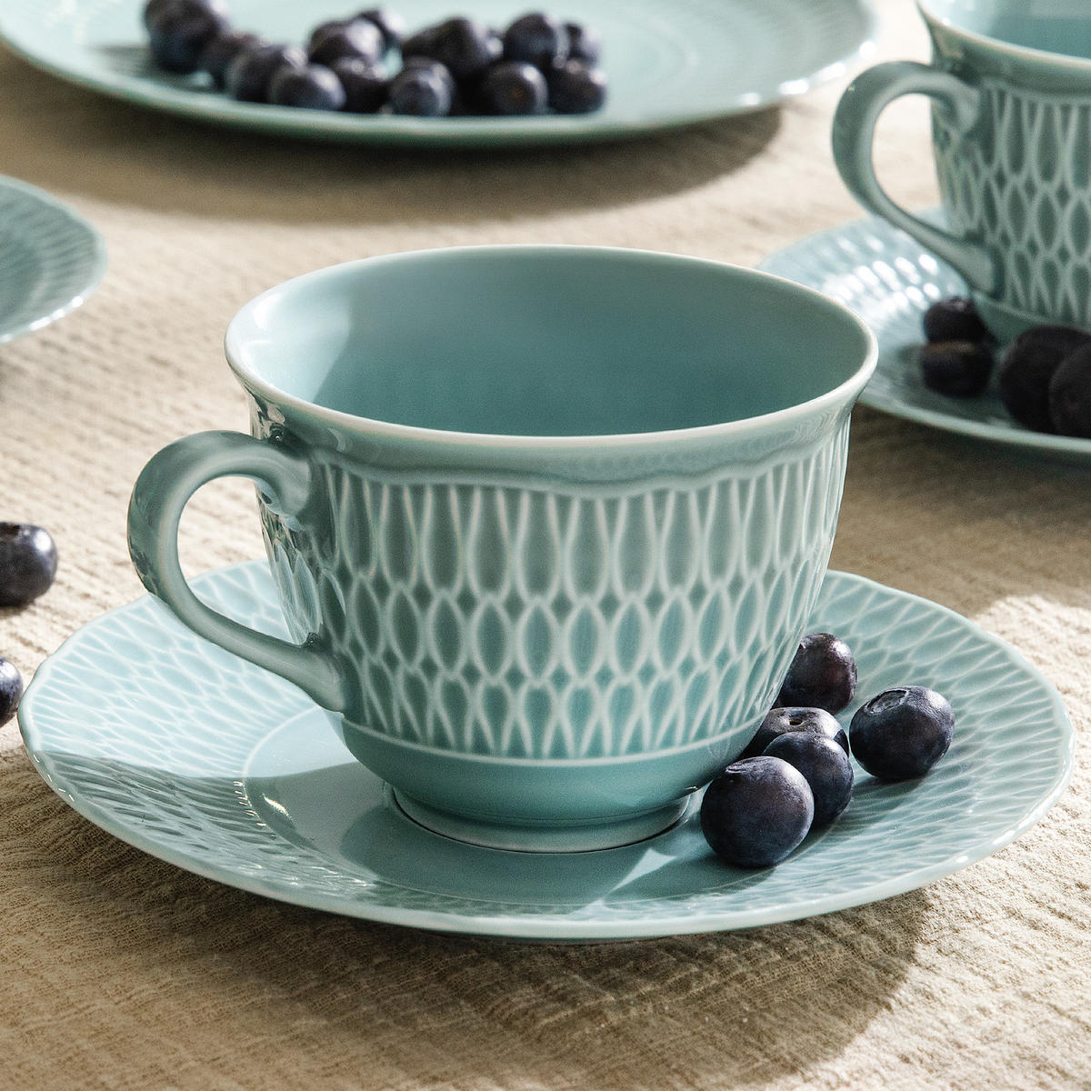 KAFFESERVICE CMIELOW SOFIA Kaffetassen-Set - Hellblau, Keramik (15.7/7.5/15.7cm) - KONSIMO®