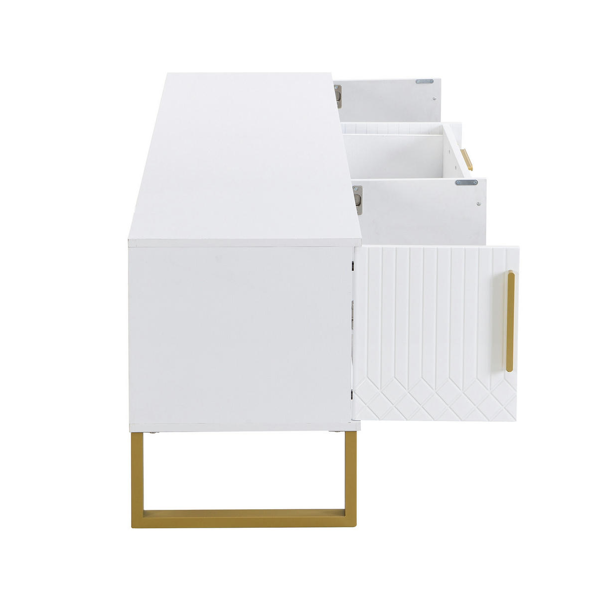 TV-MÖBEL Weiß 170/40/53,5 cm - Weiß, Holzwerkstoff/Metall (40/53.5/170cm) - Urban Meuble
