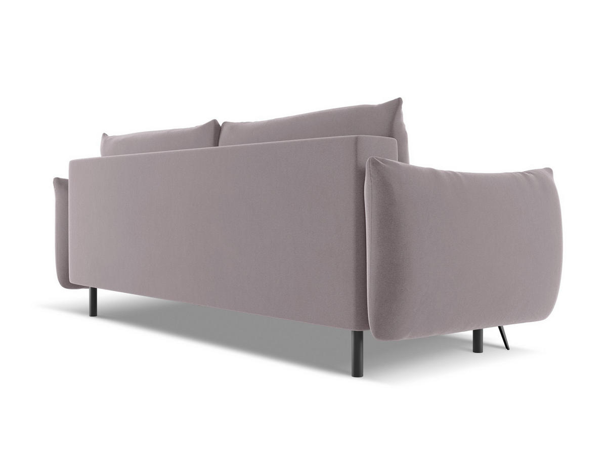 3-SITZER SOFA mit Schlaffunktion Chenille Stoff Grau - Silberfarben/Schwarz, Kunststoff/Textil (216/86/105cm) - Makamii