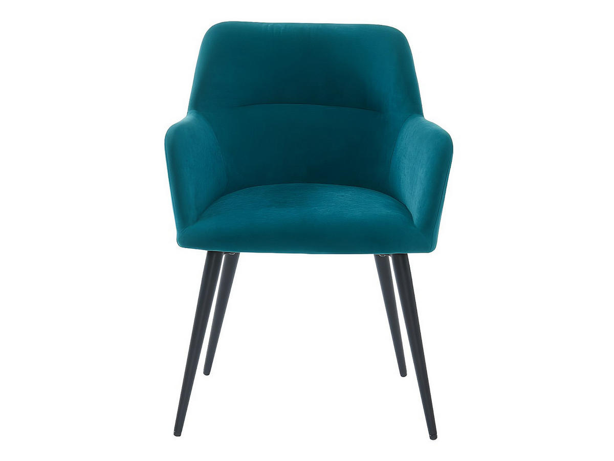 STUHL 6er-Set - Stoff & Metall - Blau - HEKA - Blau, Textil (59.5/78/61cm) - Vente-Unique