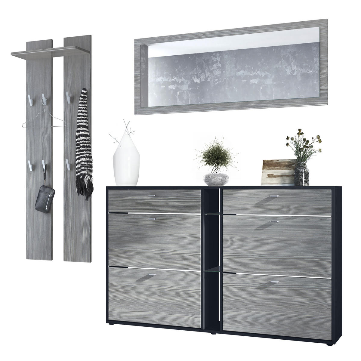 GARDEROBE Orlando Avola-Anthrazit - Anthrazit, Holzwerkstoff (215/210/28cm) - Vladon