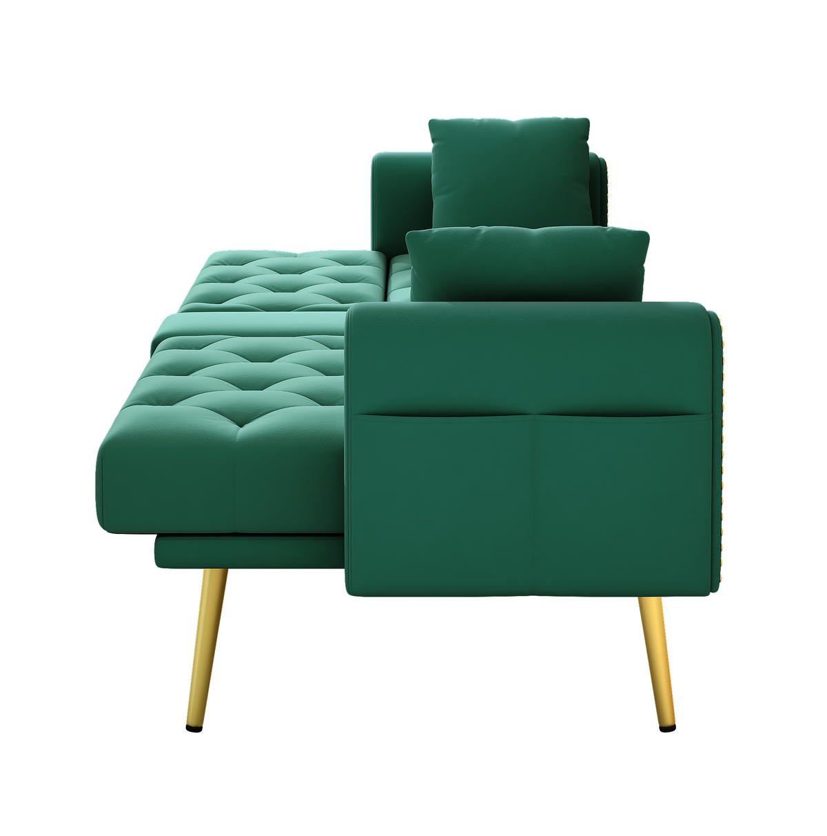 SCHLAFSOFA 175/80/73,5 cm in Grün – mit verstellbarer Rückenlehne - Grün, Textil (73.5/175/80cm) - BEAOK