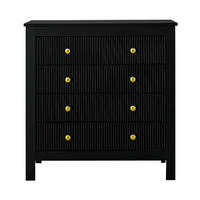 SIDEBOARD Goldgriffe Spezialtüren Kommode modern Stauraum - Schwarz, Holzwerkstoff (39.5/80.05/79cm) - FLIEKS