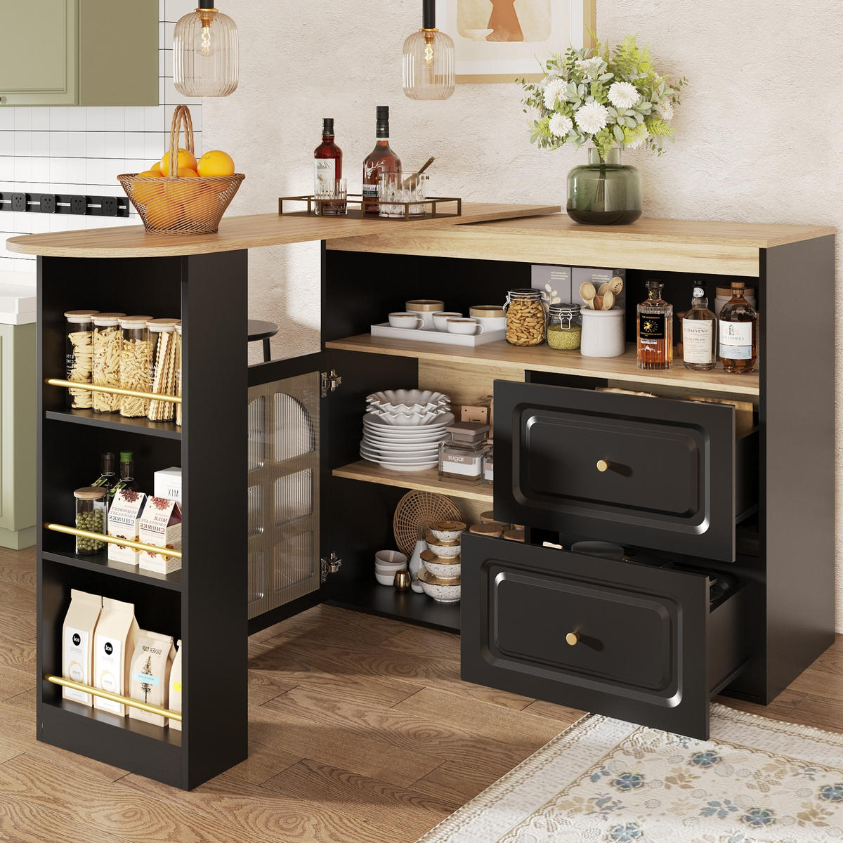 STEHTISCH drehbar ausziehbar 138-204 cm MDF Schwarz - Schwarz, Holz (39/104/138cm) - Beauniv
