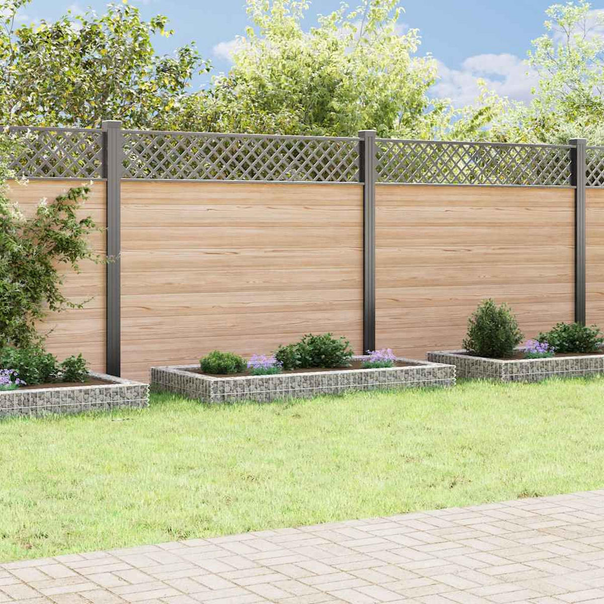 GABIONEN-HOCHBEET Verzinkter Stahl 200x100x20 cm - Silberfarben, Metall (100/20/200cm) - furnicato