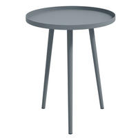 BEISTELLTISCH DE-07335 mit Rand aus Stahl Grau - Grau, Metall (40/40/50cm) - ComfortXL