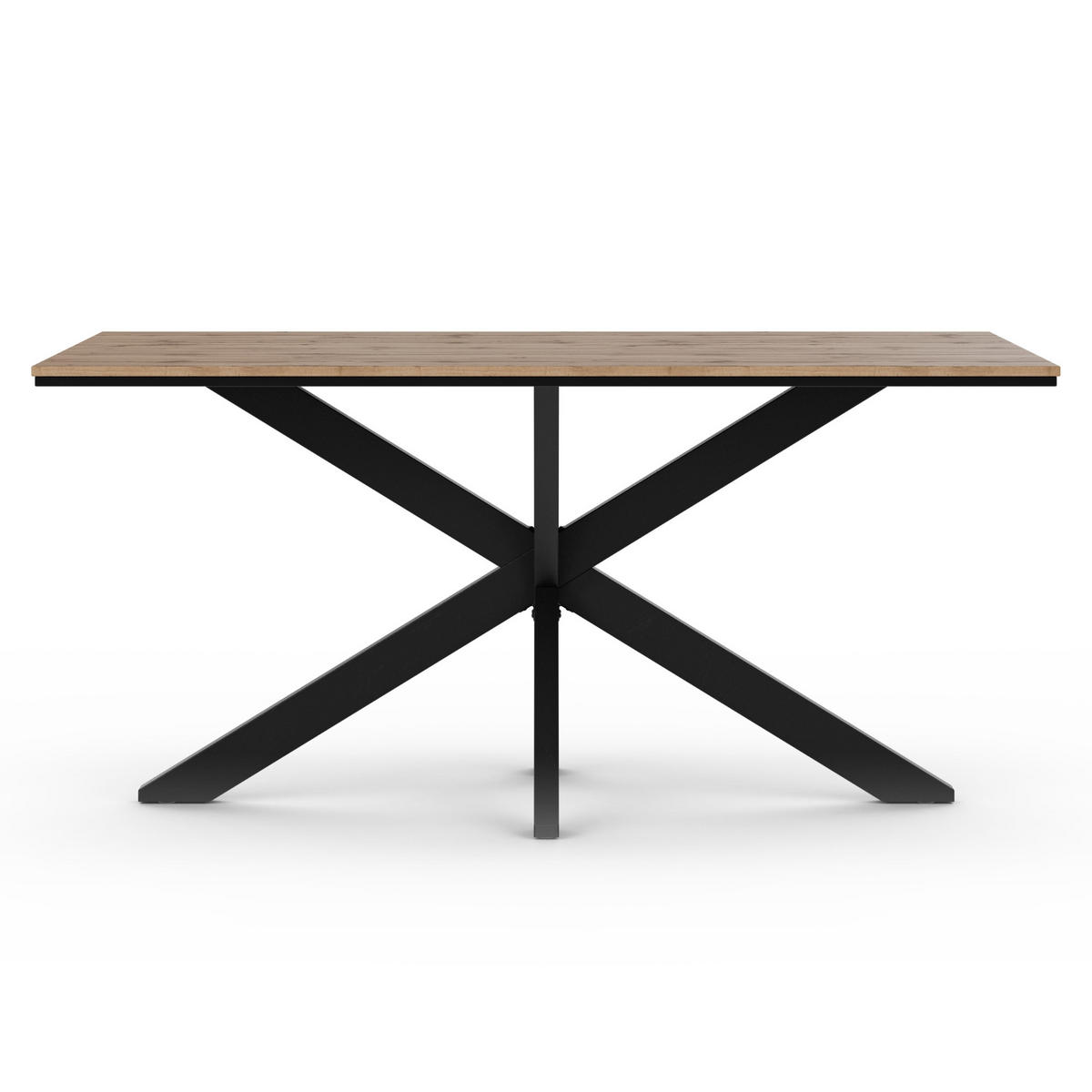 ESSTISCH Wotan Eiche Holzoptik 160x90 cm - Eiche Wotan/Schwarz, Holzwerkstoff (160/90/76.5cm) - PROSPERO