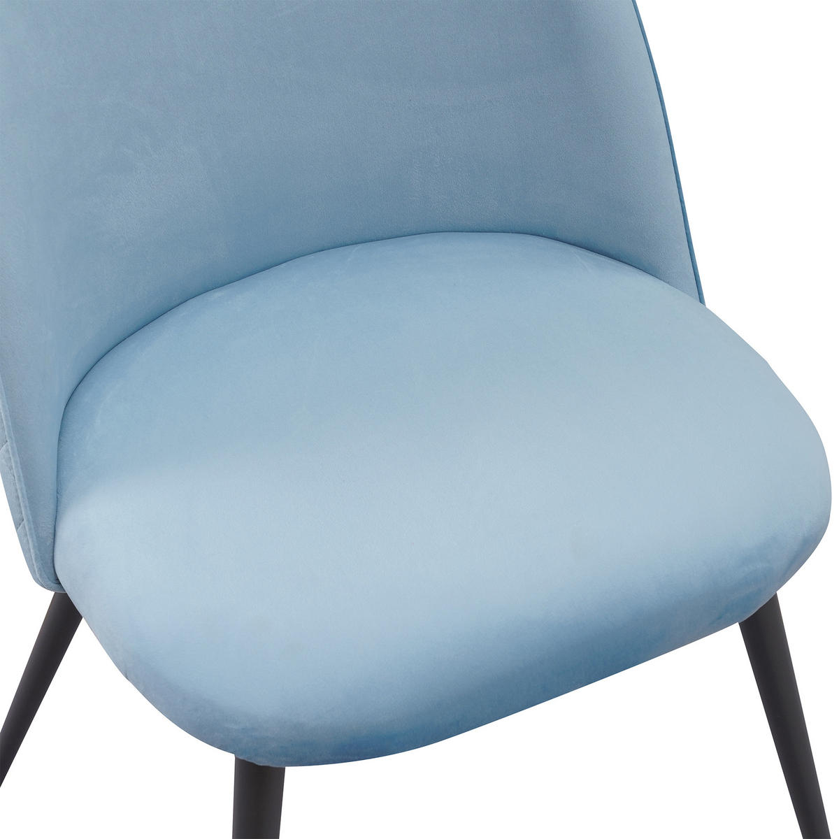 STUHL CAPO Samtbezug Metallbeine 4er Set Blau - Blau, Textil/Metall (53/84/44cm) - Albatros