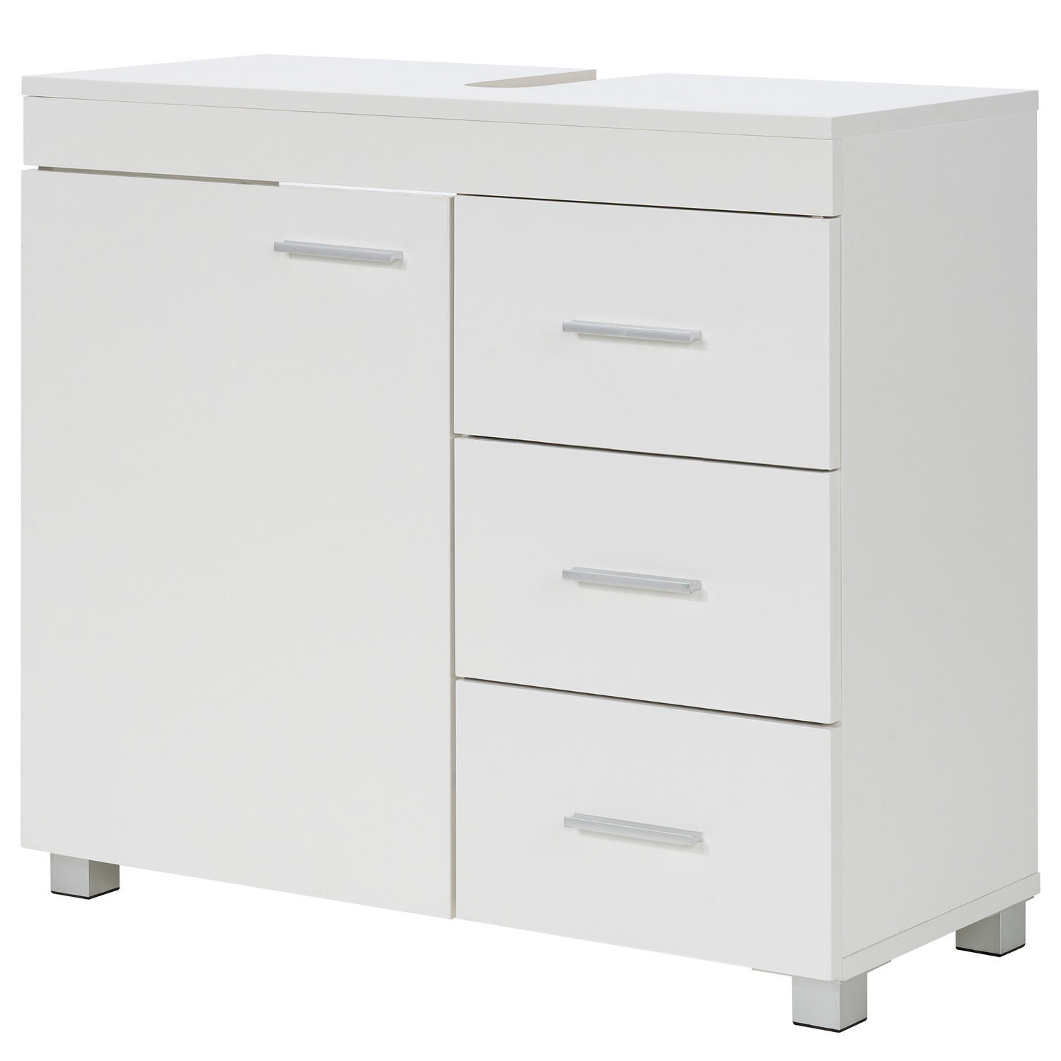 WASCHBECKENUNTERSCHRANK mit Schublade - Weiß - Weiß, Holzwerkstoff (70/64/30cm) - home24