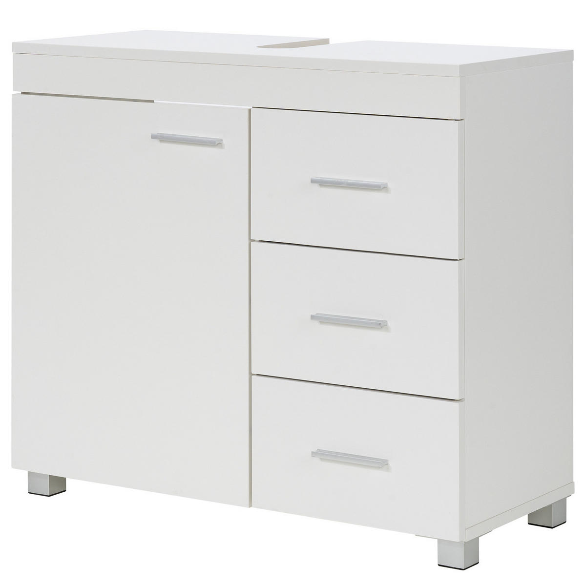 WASCHBECKENUNTERSCHRANK mit Schublade - Weiß - Weiß, Holzwerkstoff (70/64/30cm) - home24