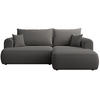 ECKSCHLAFSOFA Ovo Mini Dunkelgrau Easy-Clean-Samtbezug - Dunkelgrau/Schwarz, Kunststoff/Textil (156/238cm) - Selsey