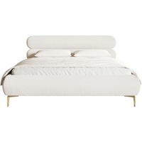 POLSTERBETT Roule Cord Creme 180x200 cm - Goldfarben/Creme, Textil/Metall (180/200cm) - Selsey