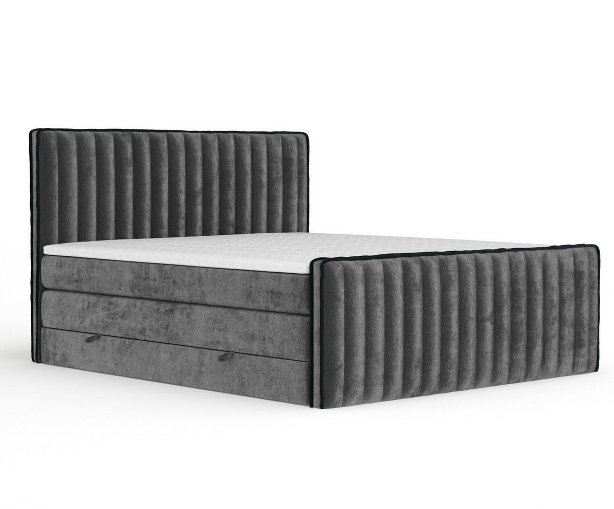 BOXSPRINGBETT Nocturne Anthrazit 180/200 cm - Anthrazit/Schwarz, Holz/Holzwerkstoff (180/200cm) - Maison de Reve